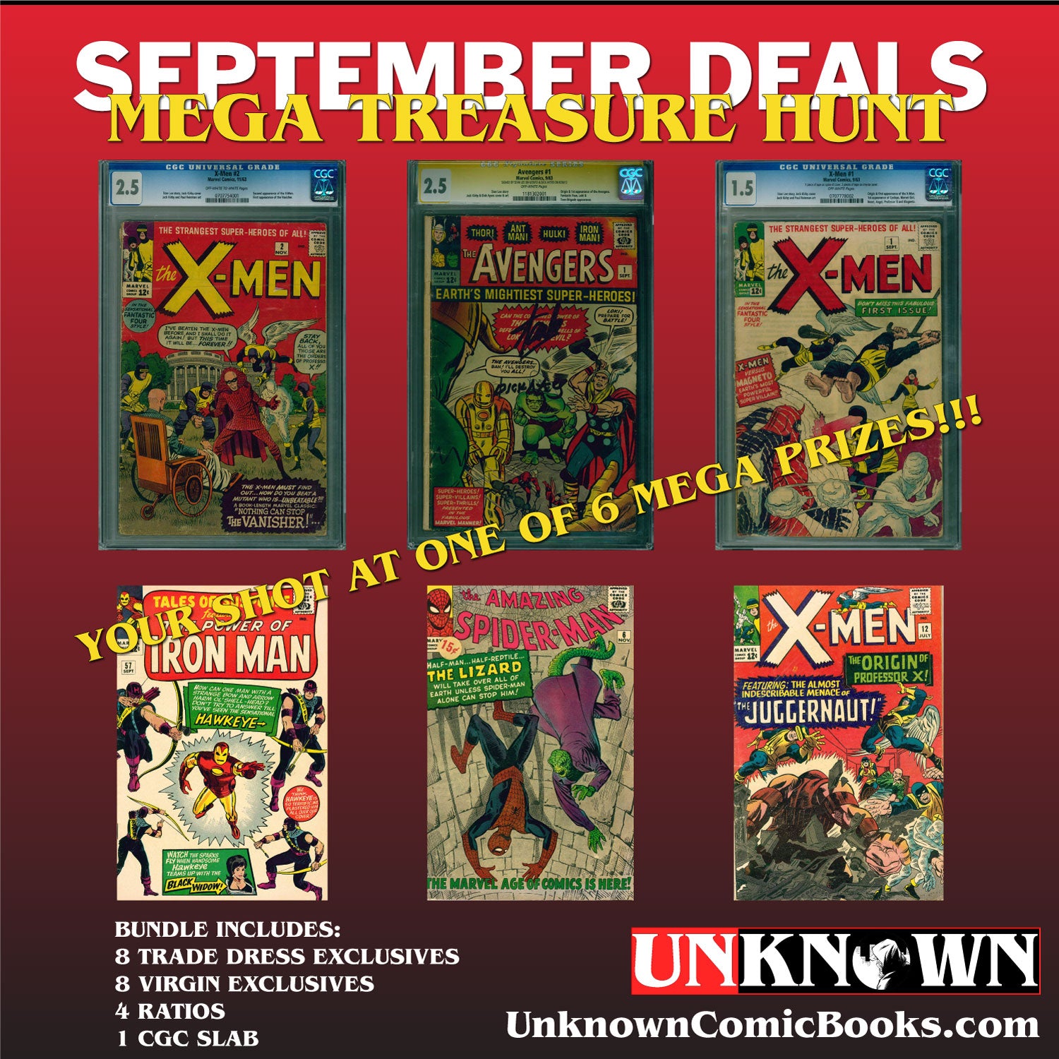  i il mis S EARTH'S MIGHTIEST SUPER-HEROES - R L g BT Pqusx' G Ll "zilEEERNAUT."f, : % f Lk BUNDLE INCLUDES: 8 TRADE DRESS EXCLUSIVES 8 VIRGIN EXCLUSIVES 4 RATIOS - S UnknownComicBooks.com 